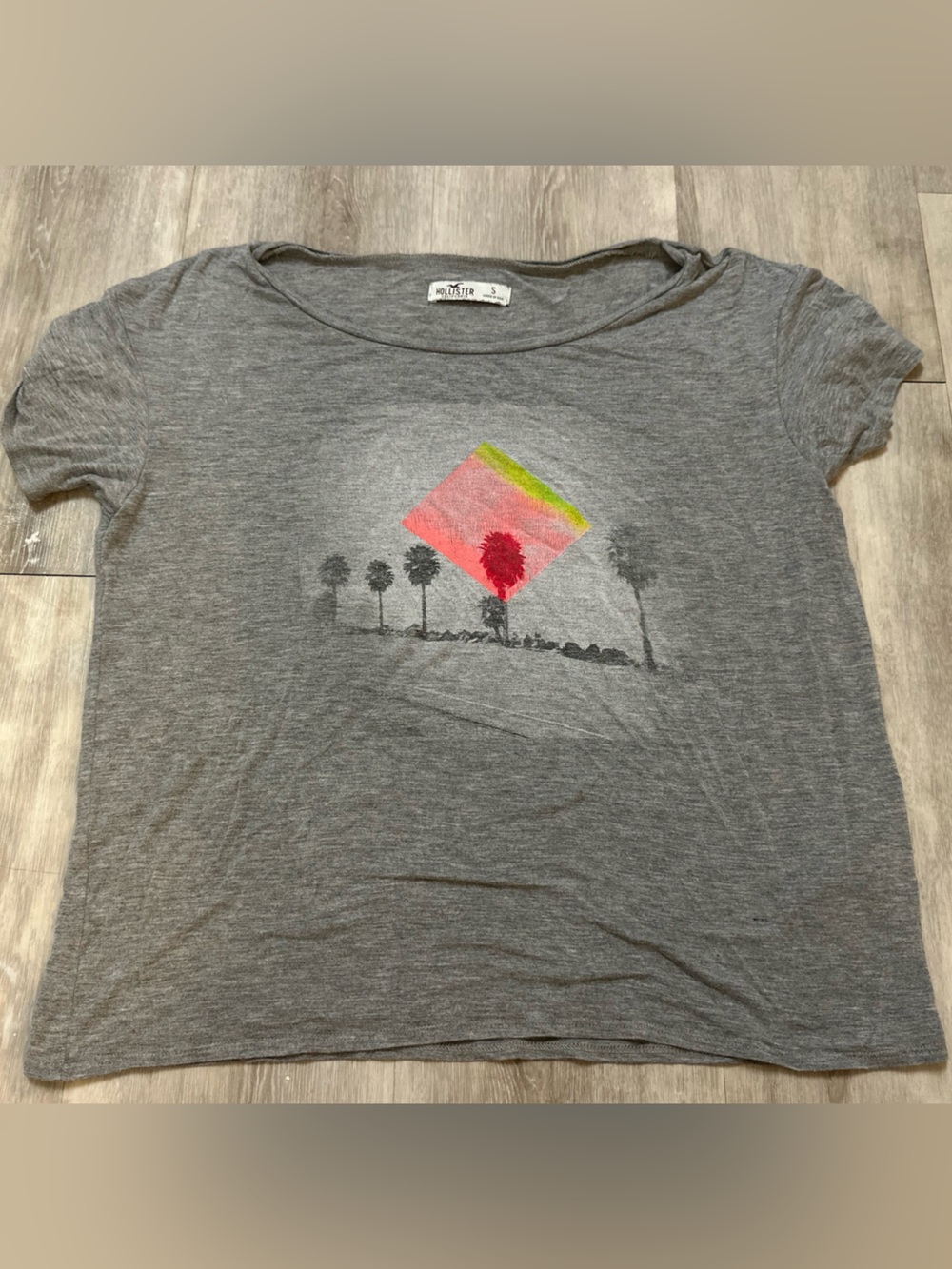 Hollister Women’s Grey Short Sleeve Tee, Small